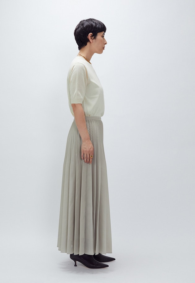 スパンオーガンジープリーツスカート 詳細画像 Graybeige 5