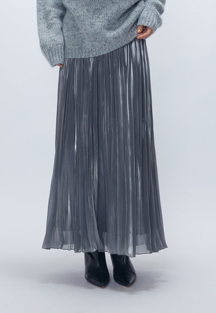 ブライトシャンブレープリーツスカート