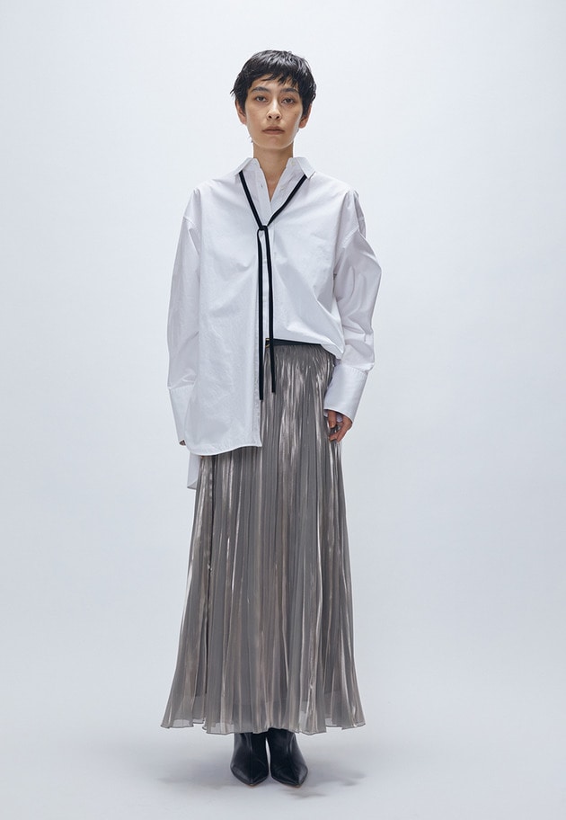 ブライトシャンブレープリーツスカート 詳細画像 Graybeige 2