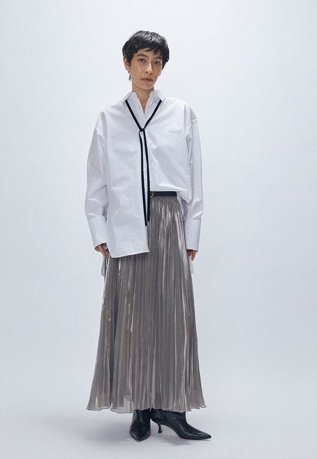 ブライトシャンブレープリーツスカート 詳細画像 Graybeige 3