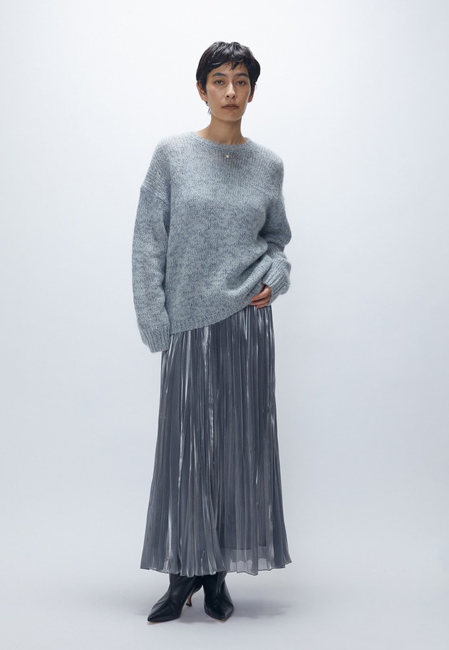 ブライトシャンブレープリーツスカート 詳細画像 Silver 3