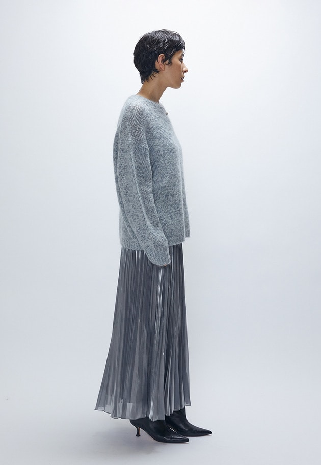 ブライトシャンブレープリーツスカート 詳細画像 Silver 4