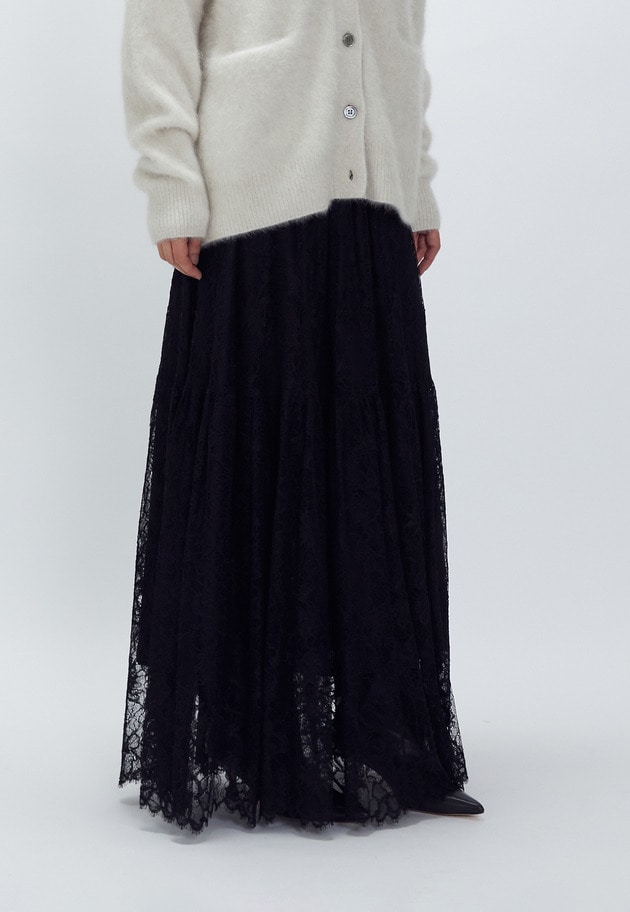 レースティアードスカート 詳細画像 Black 1