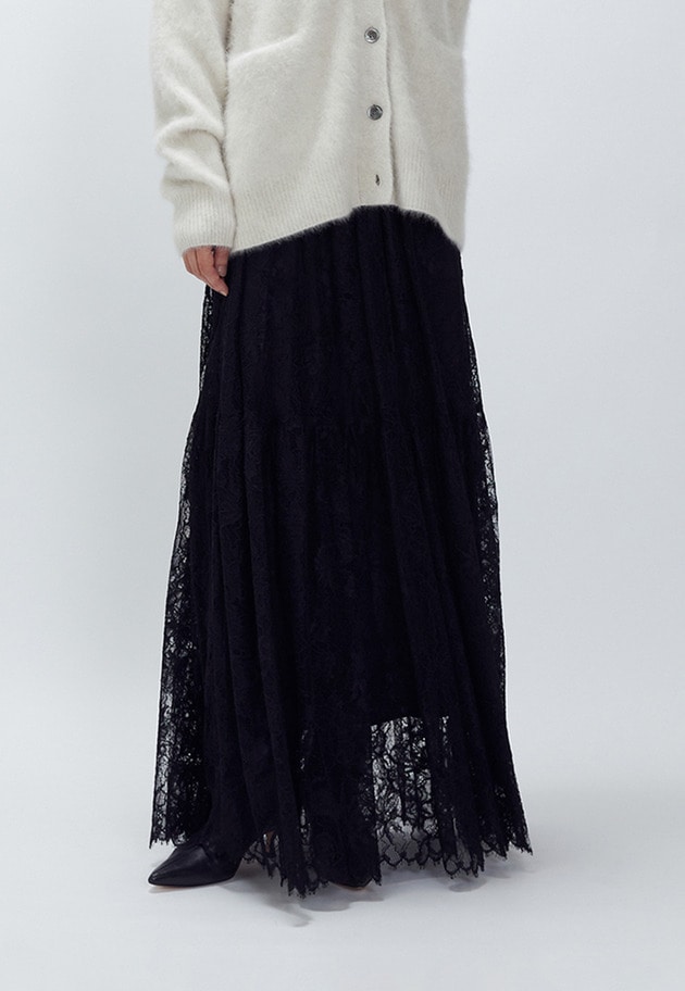 レースティアードスカート 詳細画像 Black 2