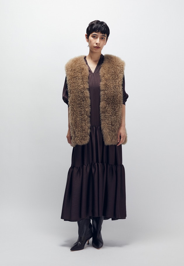 【SALE】美品 カシミヤファー ベスト 即納＋受注】カシミヤファーベストRH