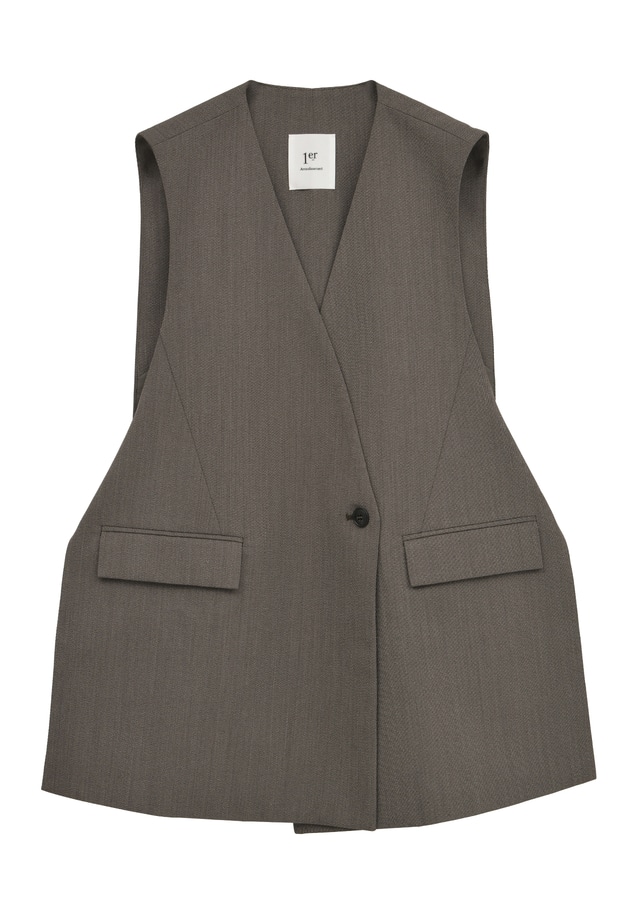 杢ツイルノーカラージレ 詳細画像 Khaki 11