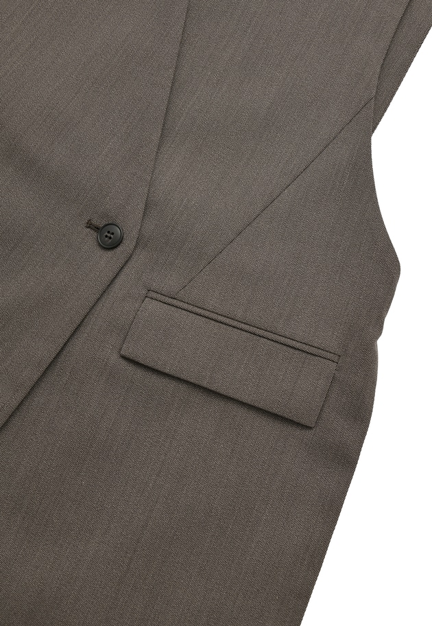 杢ツイルノーカラージレ 詳細画像 Khaki 14