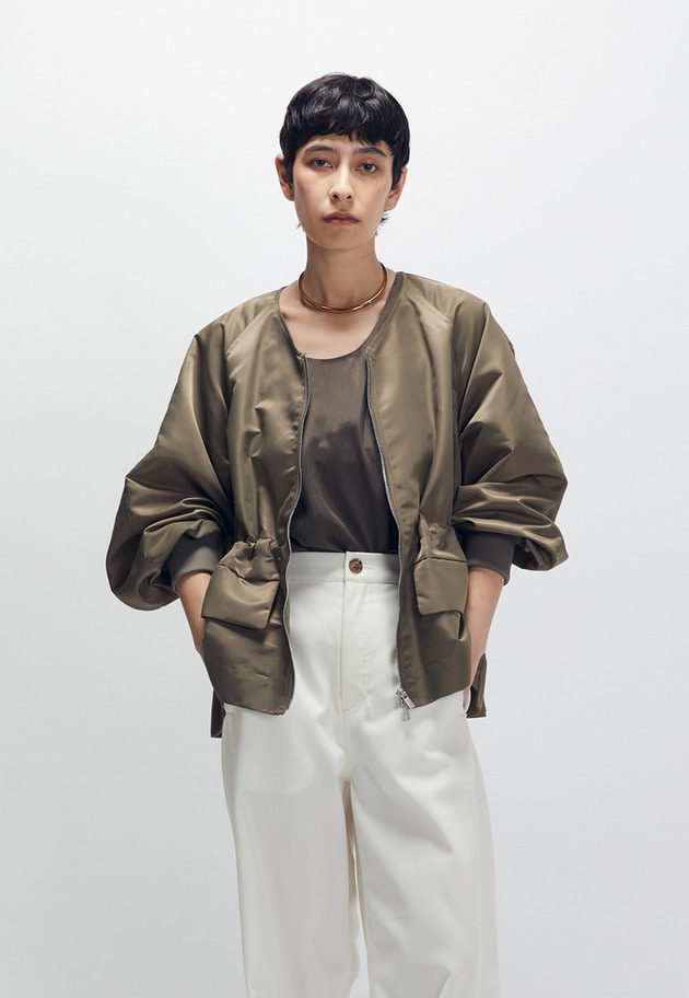 ナイロンサテンブルゾン 詳細画像 Khaki 7