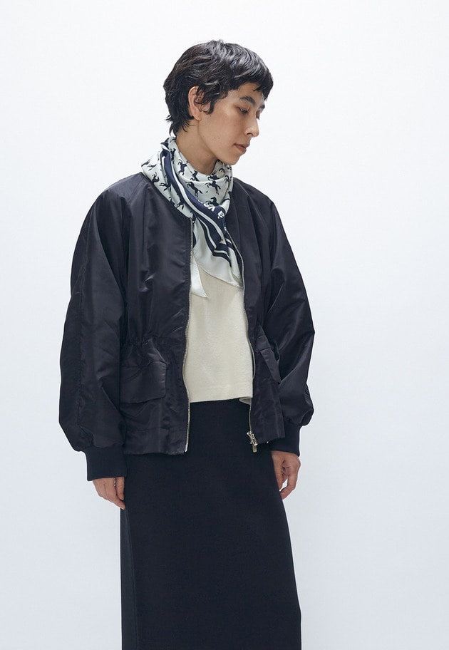 ナイロンサテンブルゾン 詳細画像 Black 2