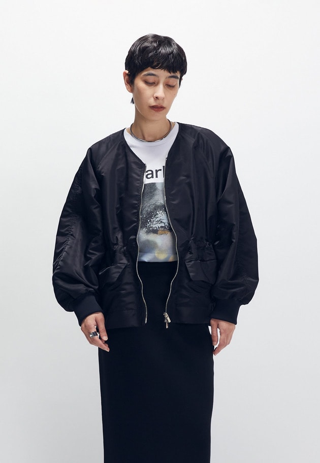 ナイロンサテンブルゾン 詳細画像 Black 6