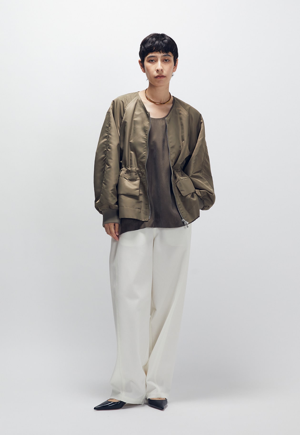 Etrarium ボアブルゾン　ブラックグレー ハーフジップスウェット】｜1er Arrondissement（プルミエ