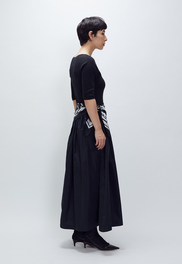 クールウール×タフタドッキングワンピース 詳細画像 Black 3