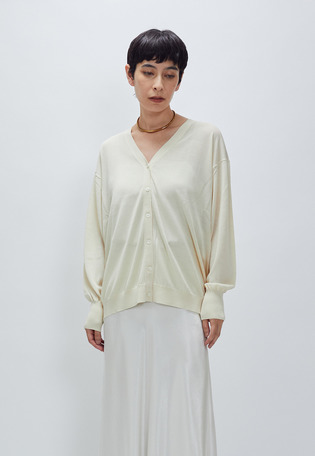 アセテートウールカーディガン