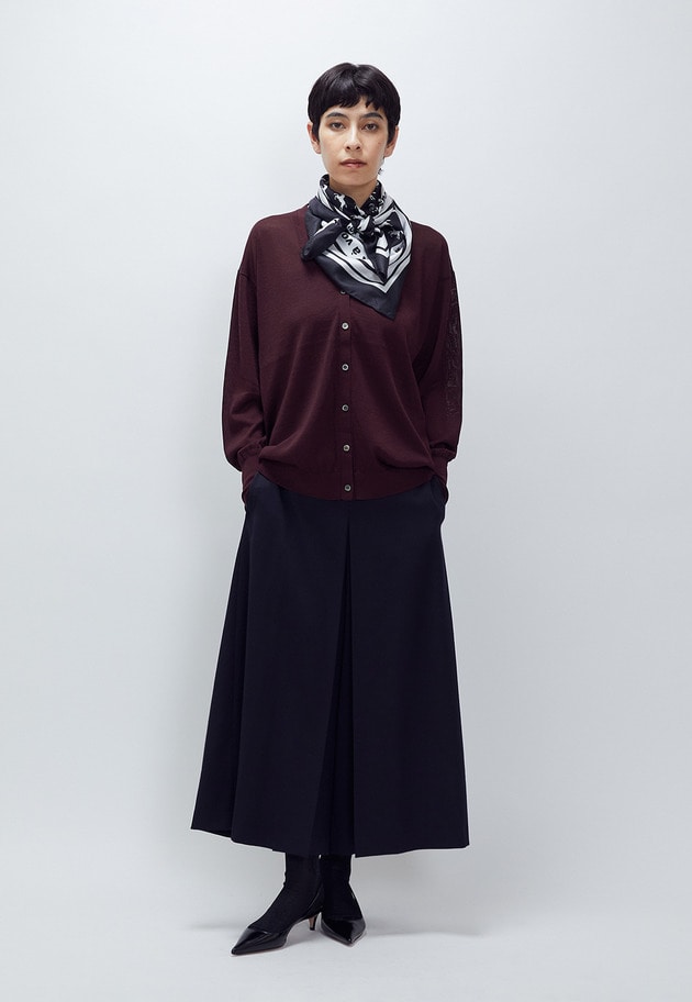 アセテートウールカーディガン 詳細画像 Bordeaux 2