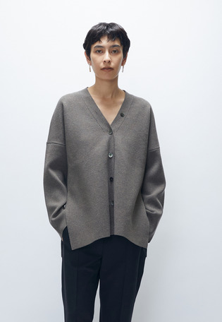 ウールコットンスムースニットカーディガン