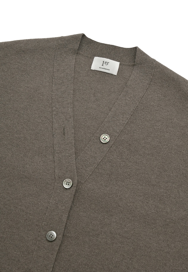 ウールコットンスムースニットカーディガン 詳細画像 Mocha 13