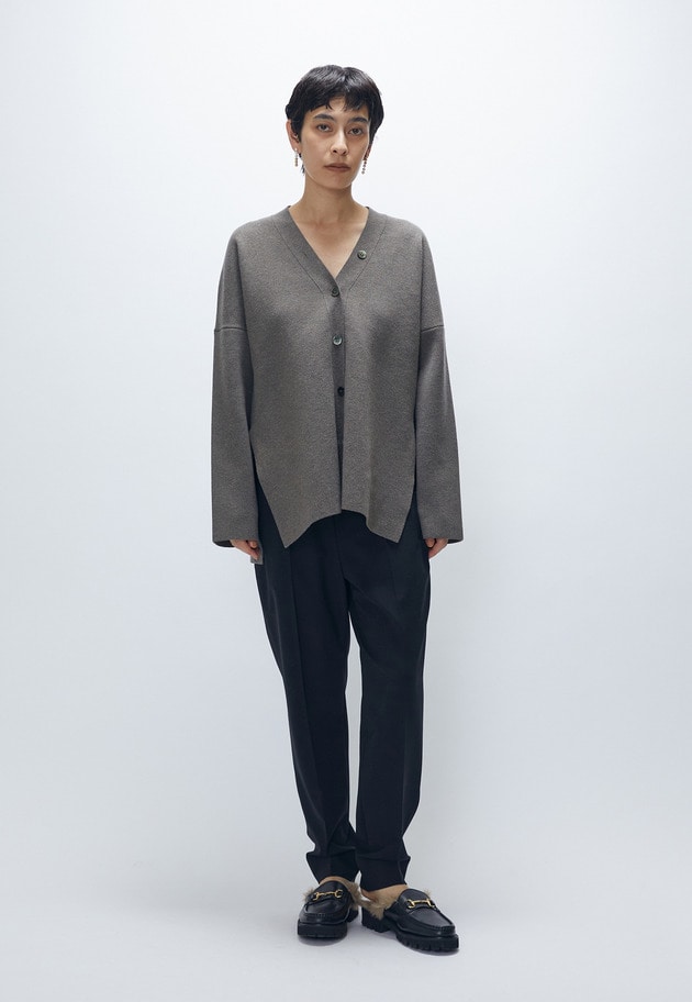 ウールコットンスムースニットカーディガン 詳細画像 Mocha 3