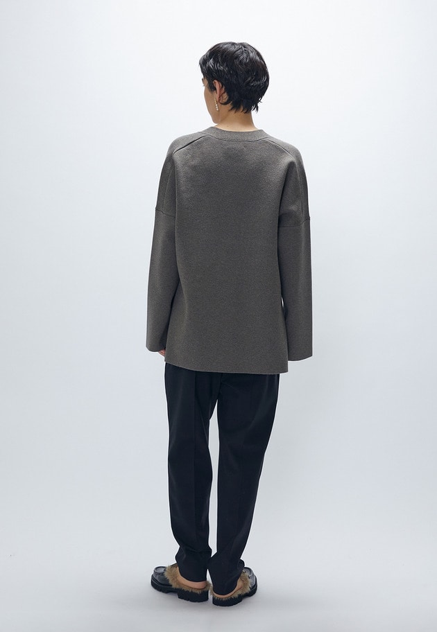 ウールコットンスムースニットカーディガン 詳細画像 Mocha 5