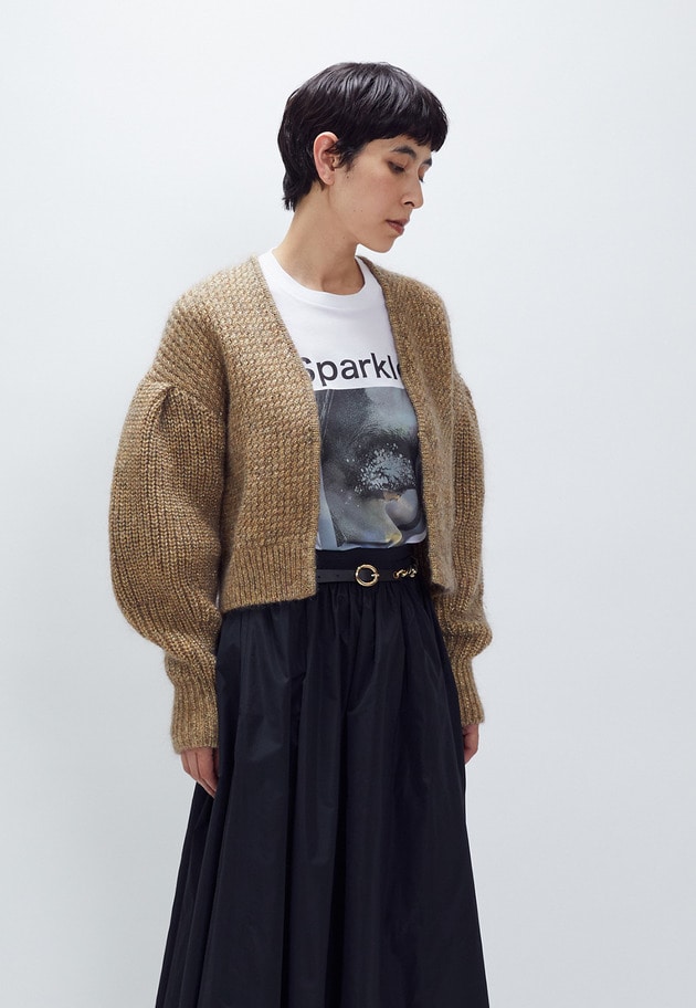 ラメモヘアリリヤーンボレロカーディガン 詳細画像 Gold 2