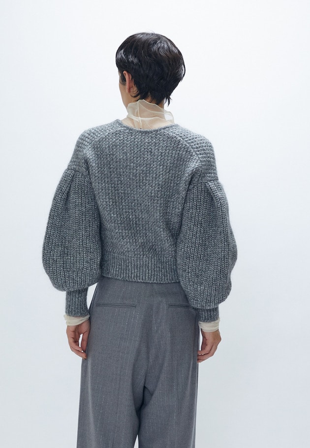 ラメモヘアリリヤーンボレロカーディガン 詳細画像 Silver 2