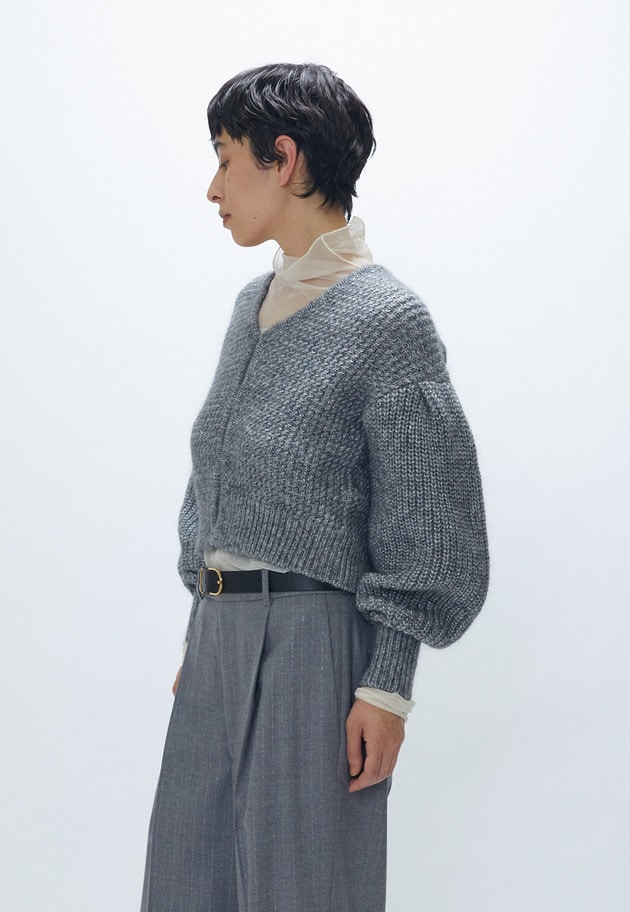 ラメモヘアリリヤーンボレロカーディガン 詳細画像 Silver 3