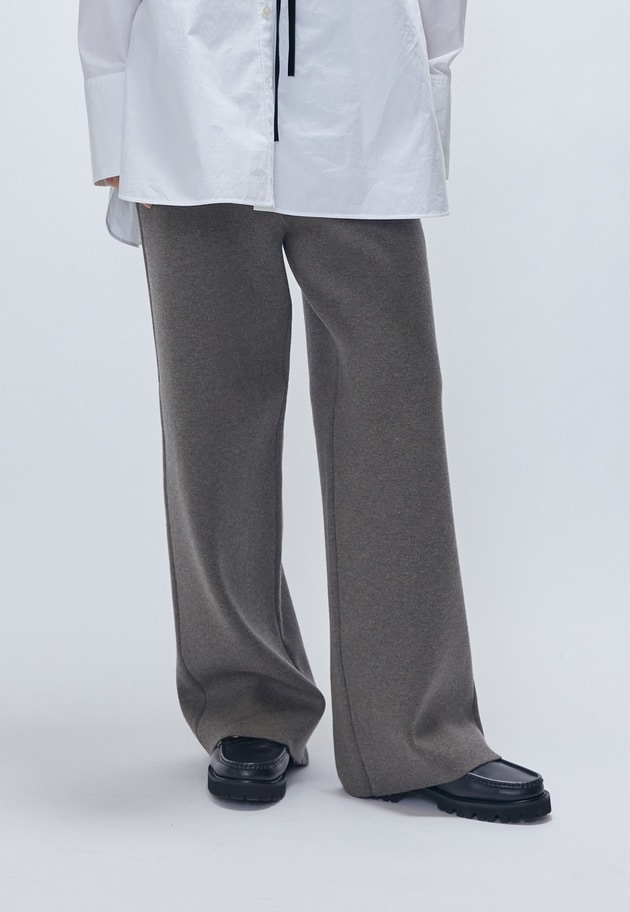 ウールコットンスムースニットパンツ 詳細画像 Mocha 1