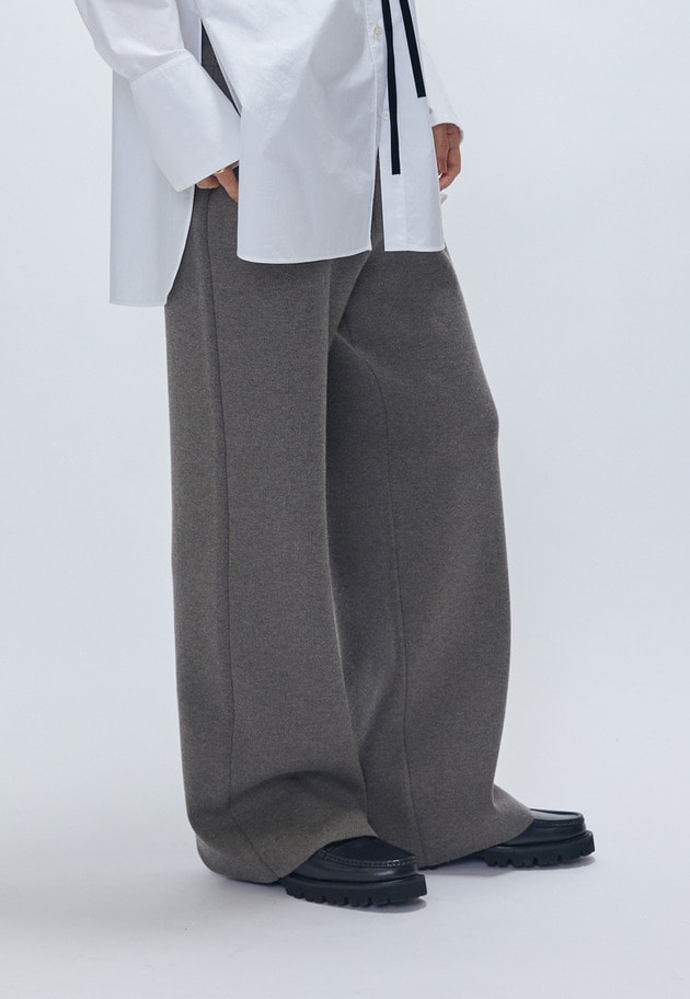 ウールコットンスムースニットパンツ 詳細画像 Mocha 2