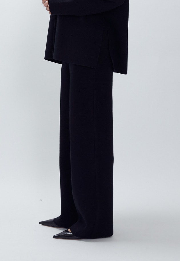 ウールコットンスムースニットパンツ 詳細画像 Black 3