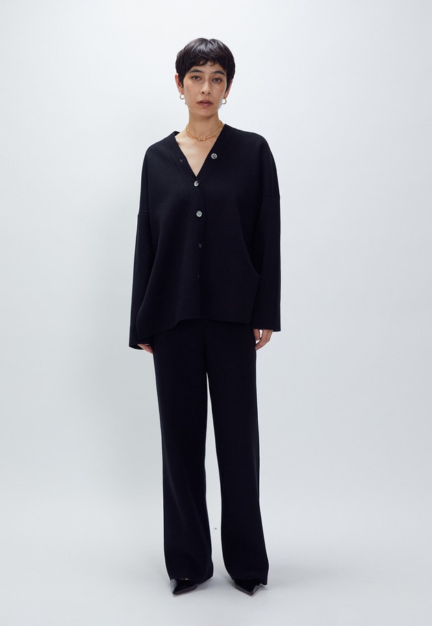 ウールコットンスムースニットパンツ 詳細画像 Black 4