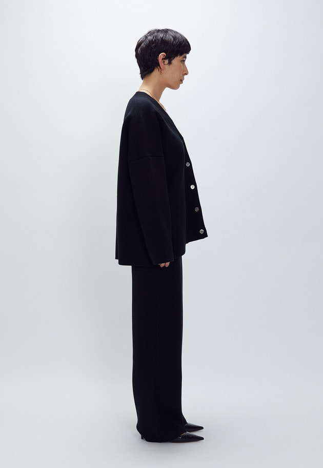 ウールコットンスムースニットパンツ 詳細画像 Black 5