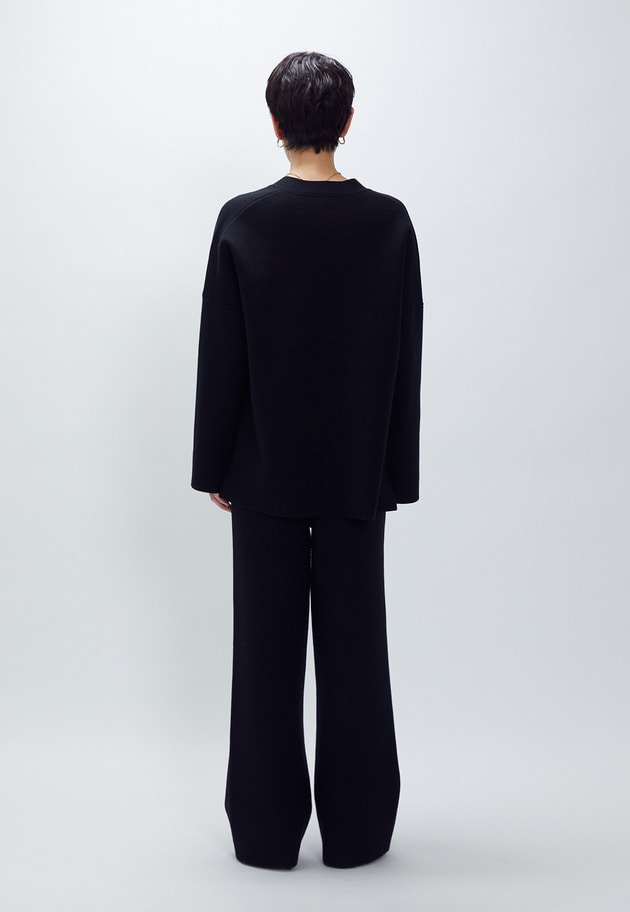 ウールコットンスムースニットパンツ 詳細画像 Black 6