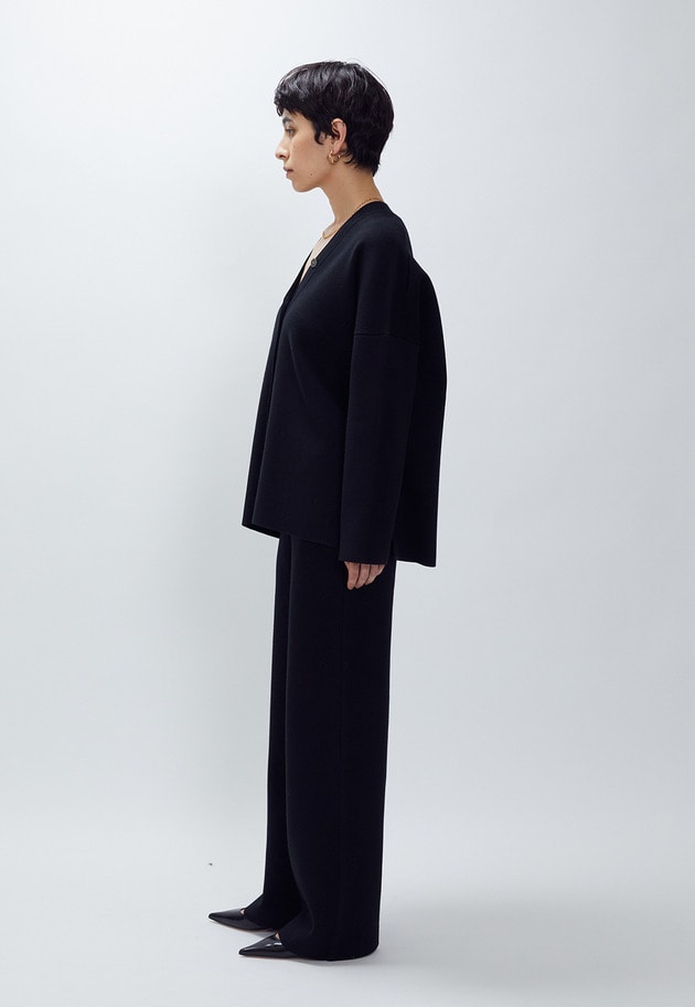 ウールコットンスムースニットパンツ 詳細画像 Black 7