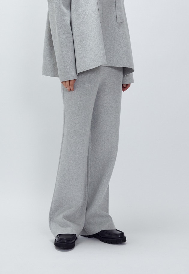 ウールコットンスムースニットパンツ 詳細画像 Light gray 1