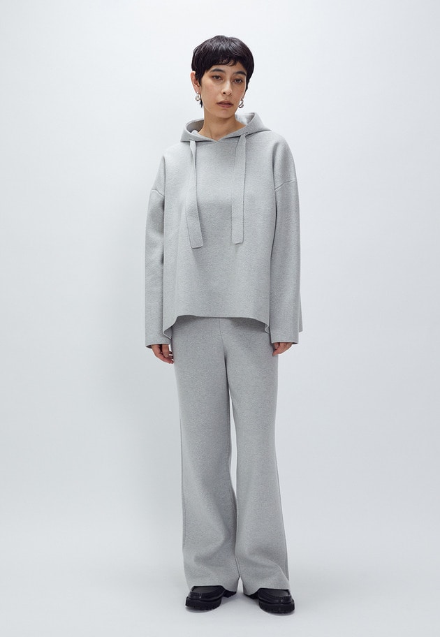 ウールコットンスムースニットパンツ 詳細画像 Light gray 4