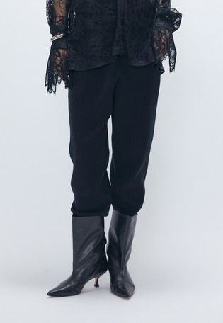 ウールカシミアダブルフェイスリブパンツ