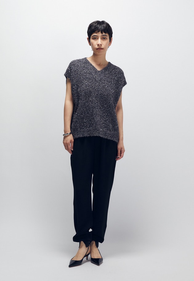 ラメモールニットジレ 詳細画像 Gray 2