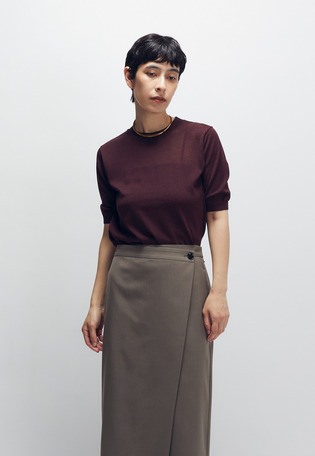 アセテートウールショートスリーブニット