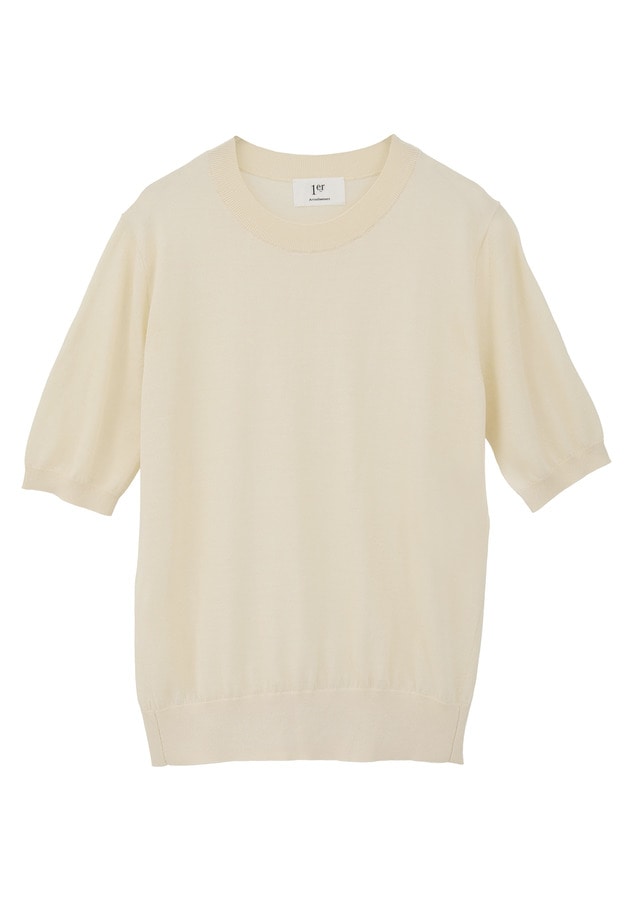 アセテートウールショートスリーブニット 詳細画像 Cream 6