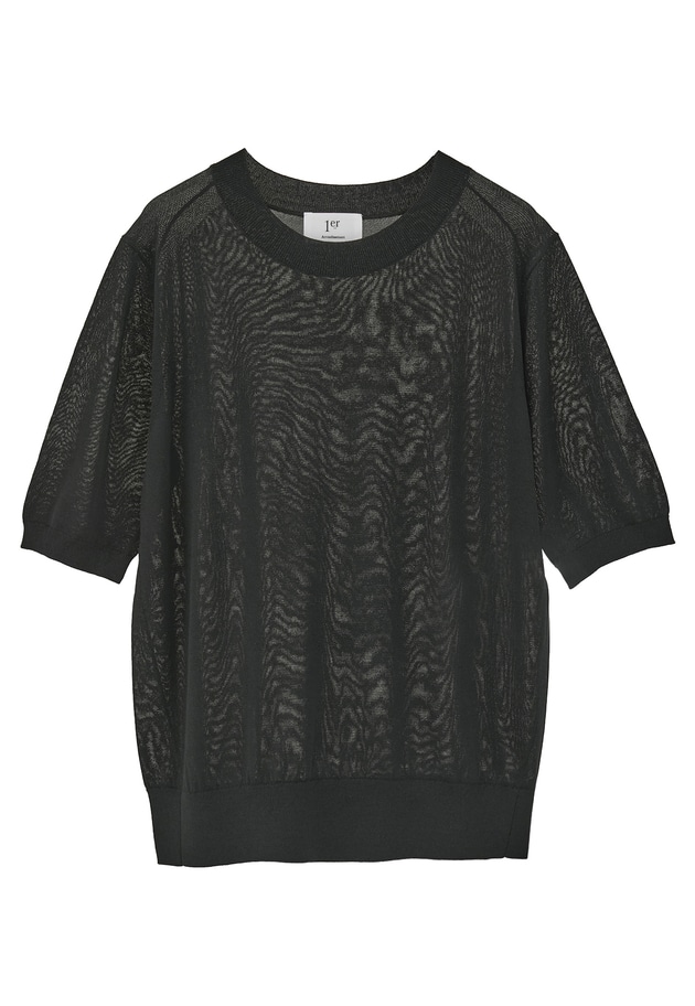 アセテートウールショートスリーブニット 詳細画像 Black 11