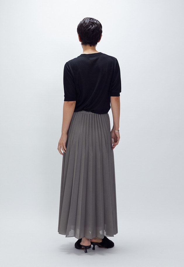 アセテートウールショートスリーブニット 詳細画像 Black 4