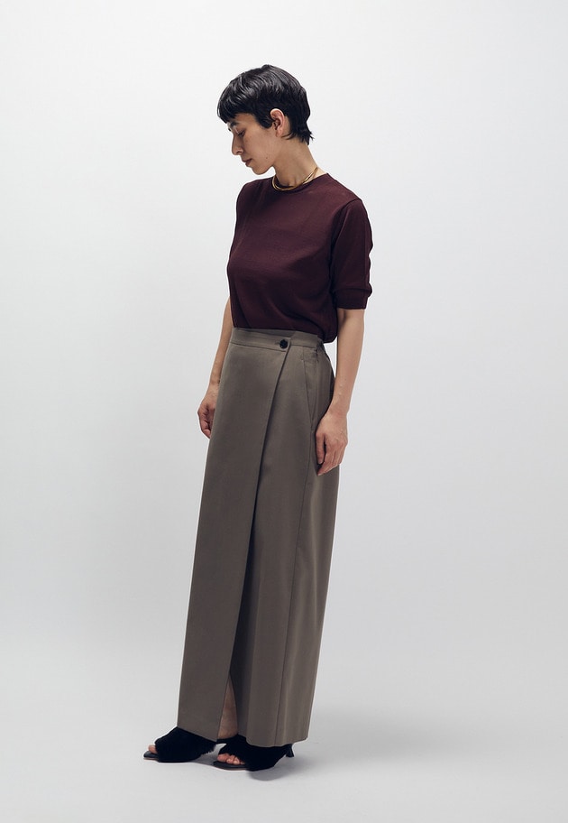 アセテートウールショートスリーブニット 詳細画像 Bordeaux 3