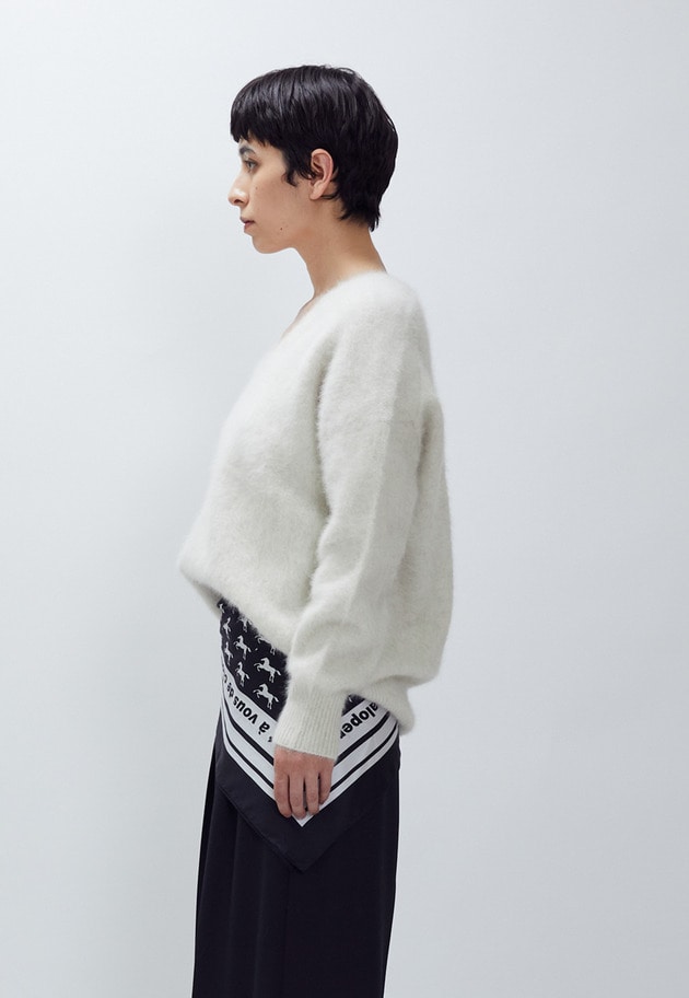 FOXカシミアVネックプルオーバー 詳細画像 Beige 3