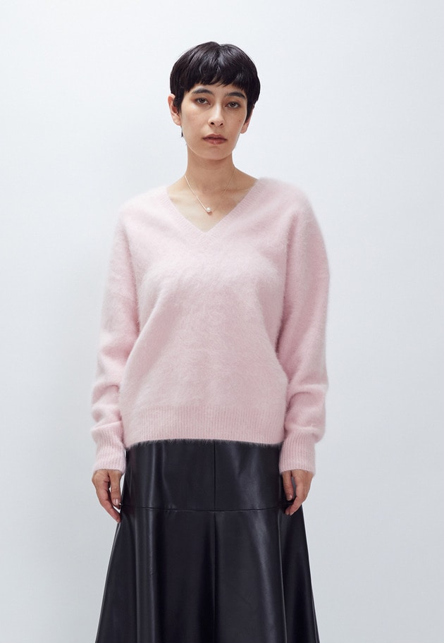 FOXカシミアVネックプルオーバー 詳細画像 Pink 1