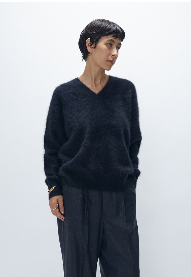 FOXカシミアVネックプルオーバー 詳細画像 Black 2