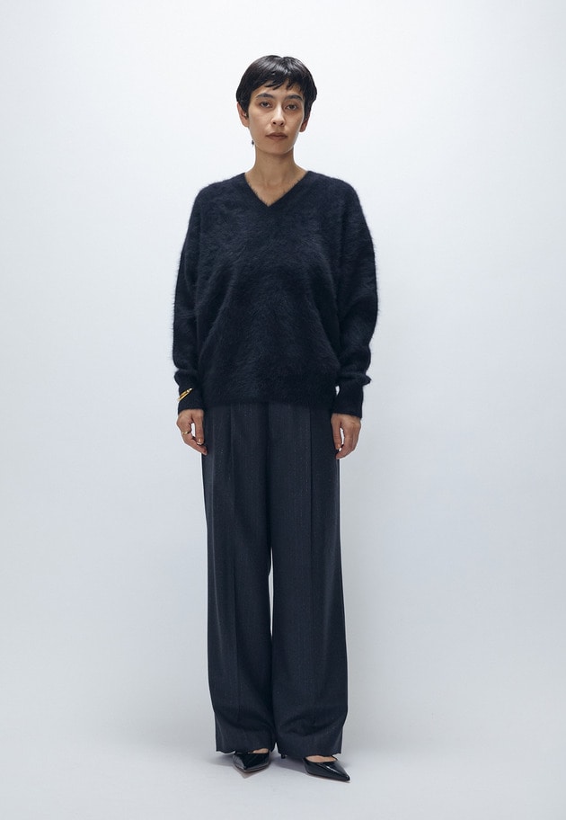 FOXカシミアVネックプルオーバー 詳細画像 Black 3