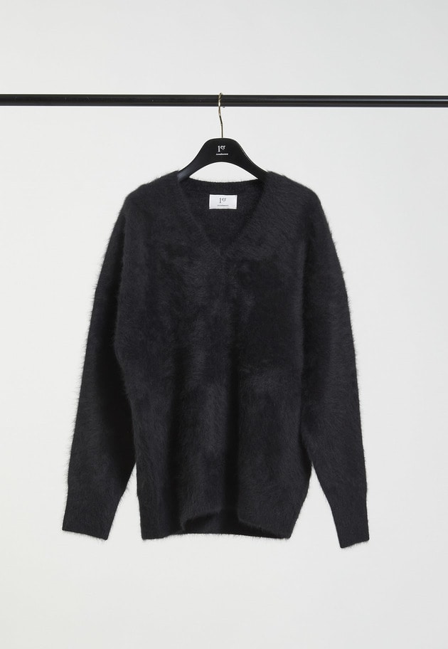 FOXカシミアVネックプルオーバー 詳細画像 Black 7