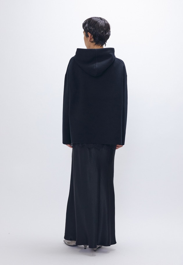 ウールコットンスムースニットフーディー 詳細画像 Black 8