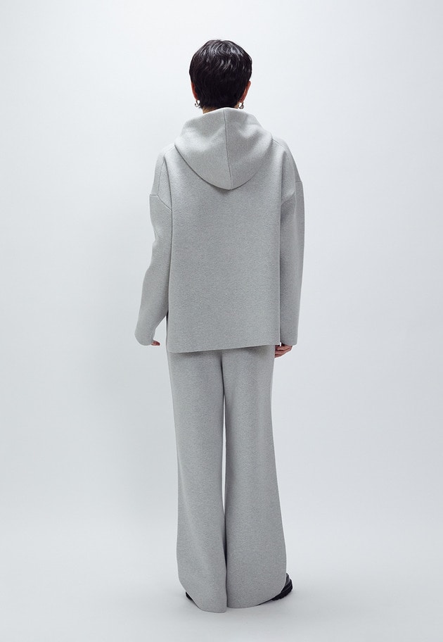 ウールコットンスムースニットフーディー 詳細画像 Light gray 6