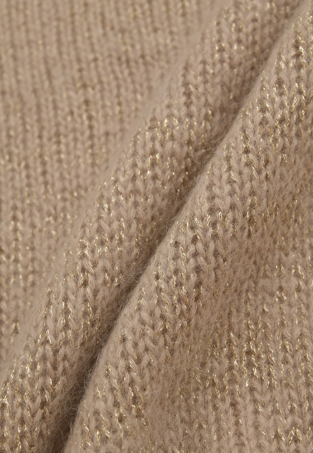 モヘアラメリリヤーンクルーネックニット 詳細画像 Beige 12