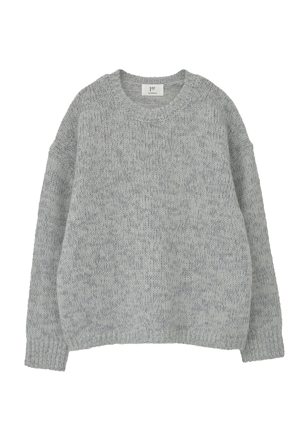 モヘアラメリリヤーンクルーネックニット 詳細画像 Gray 11
